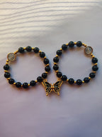 Black Magnetic Butterfly Bracelet Pair