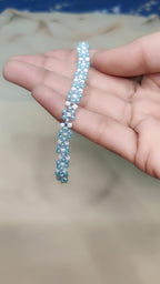 Blue Beaded Flower Bracelet