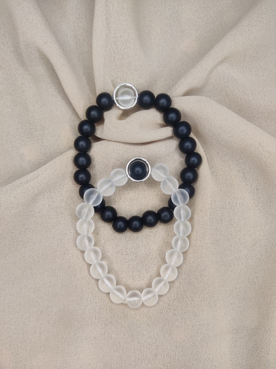 Black & White Matte Bracelet Pair
