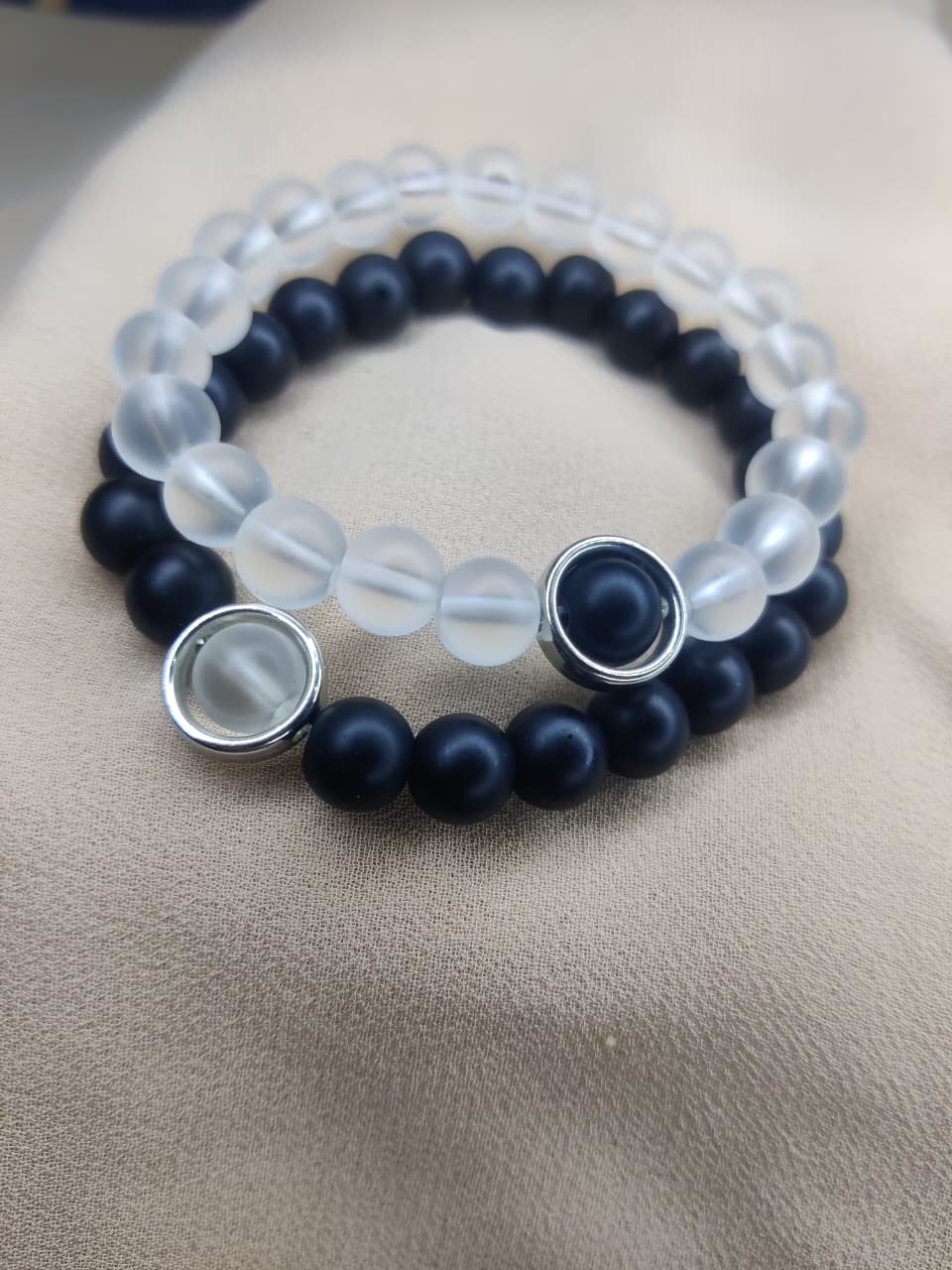 Black & White Matte Bracelet Pair