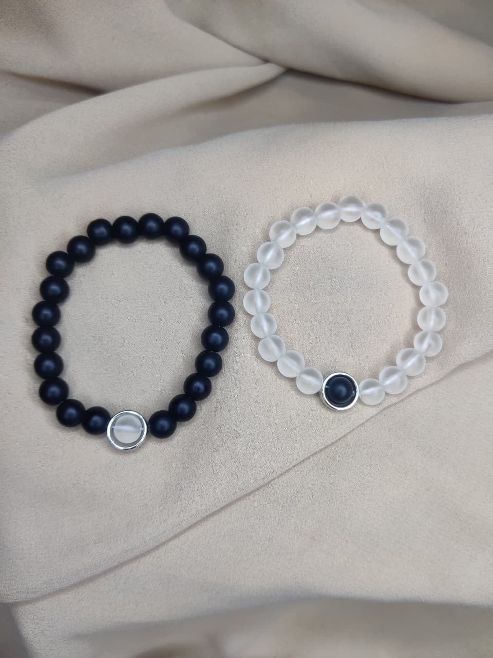 Black & White Matte Bracelet Pair