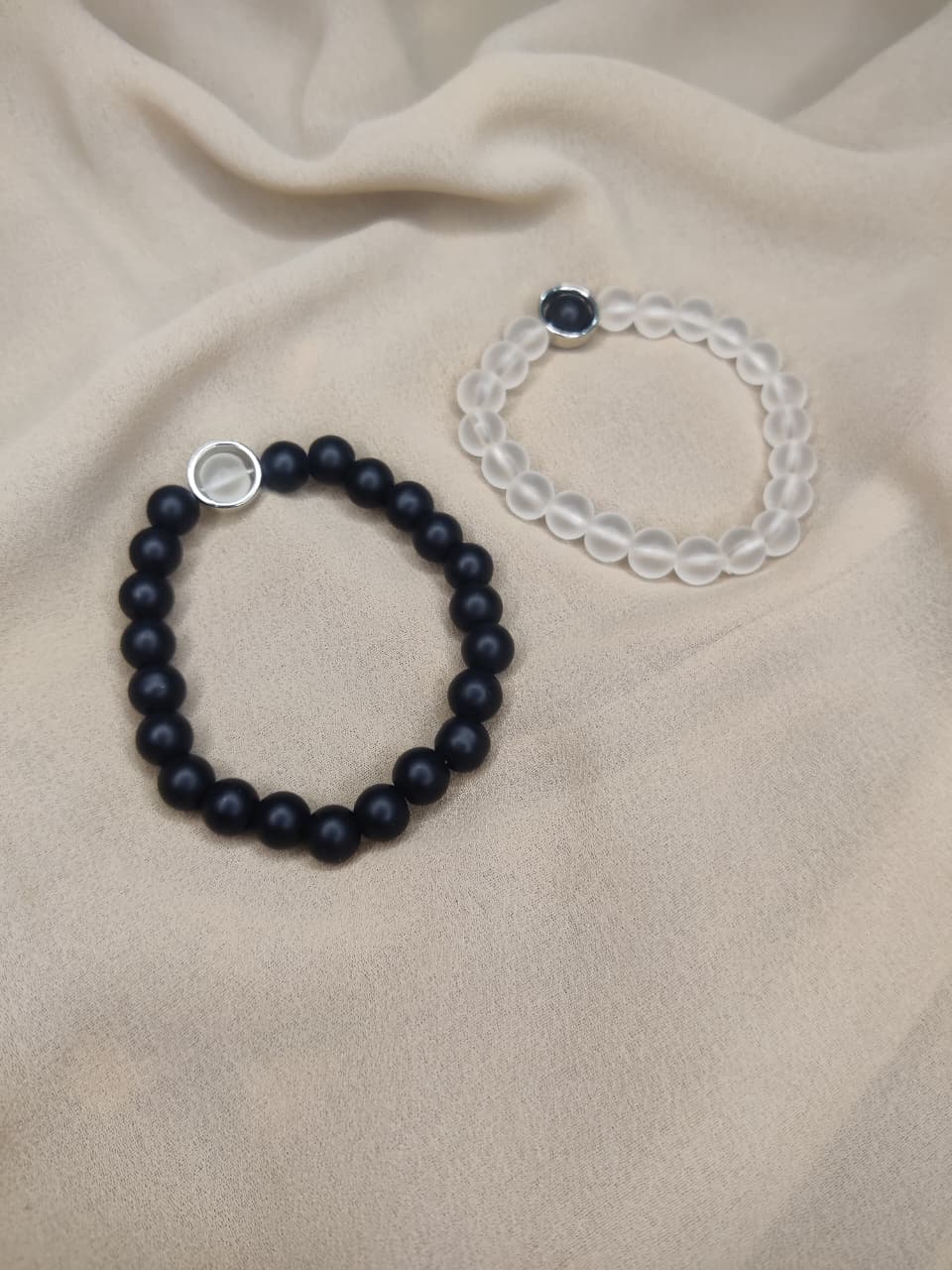 Black & White Matte Bracelet Pair
