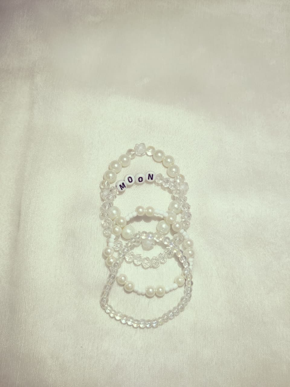 Moon White bracelets Stack