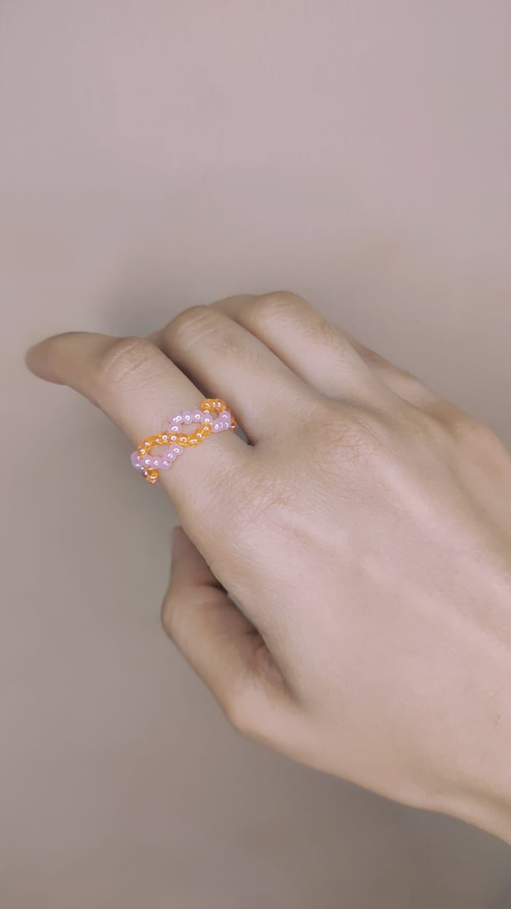 Peach twisted ring