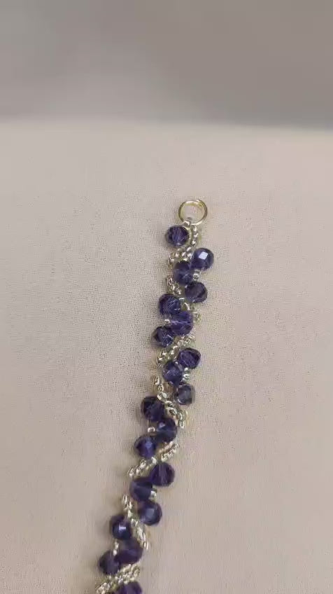 Royal Violet Crystal Weave Bracelet