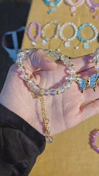 White Butterfly Magnet Bracelet Pair