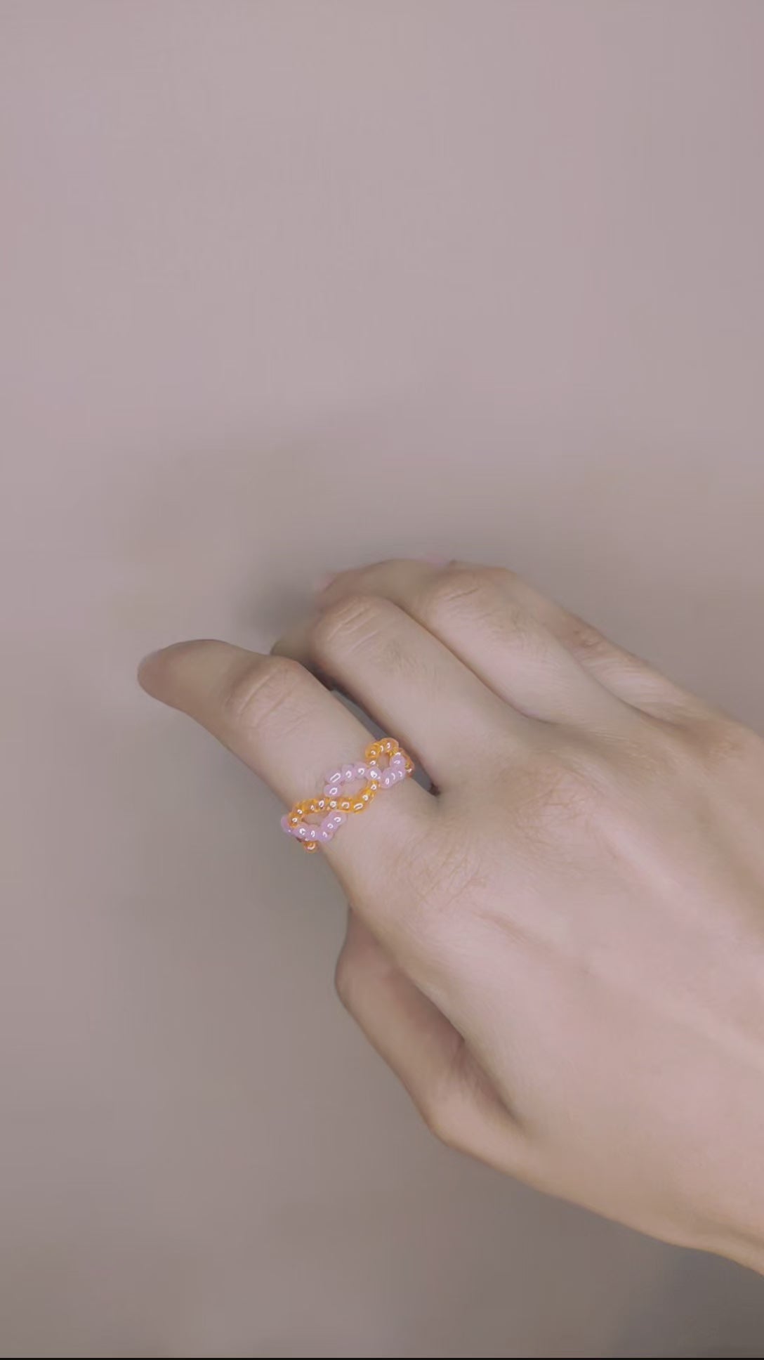 Peach twisted ring