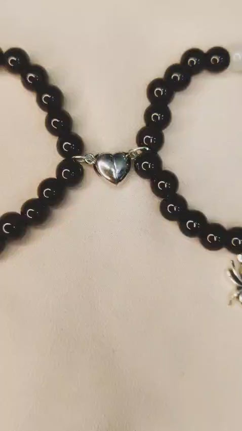 Spider Magnet Heart Pair Bracelets