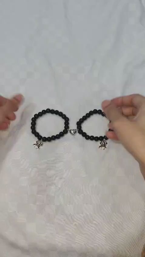 Spider Magnet Heart Pair Bracelets