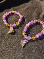 Purple Magnet Butterfly Bracelet Pair