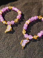 Purple Magnet Butterfly Bracelet Pair