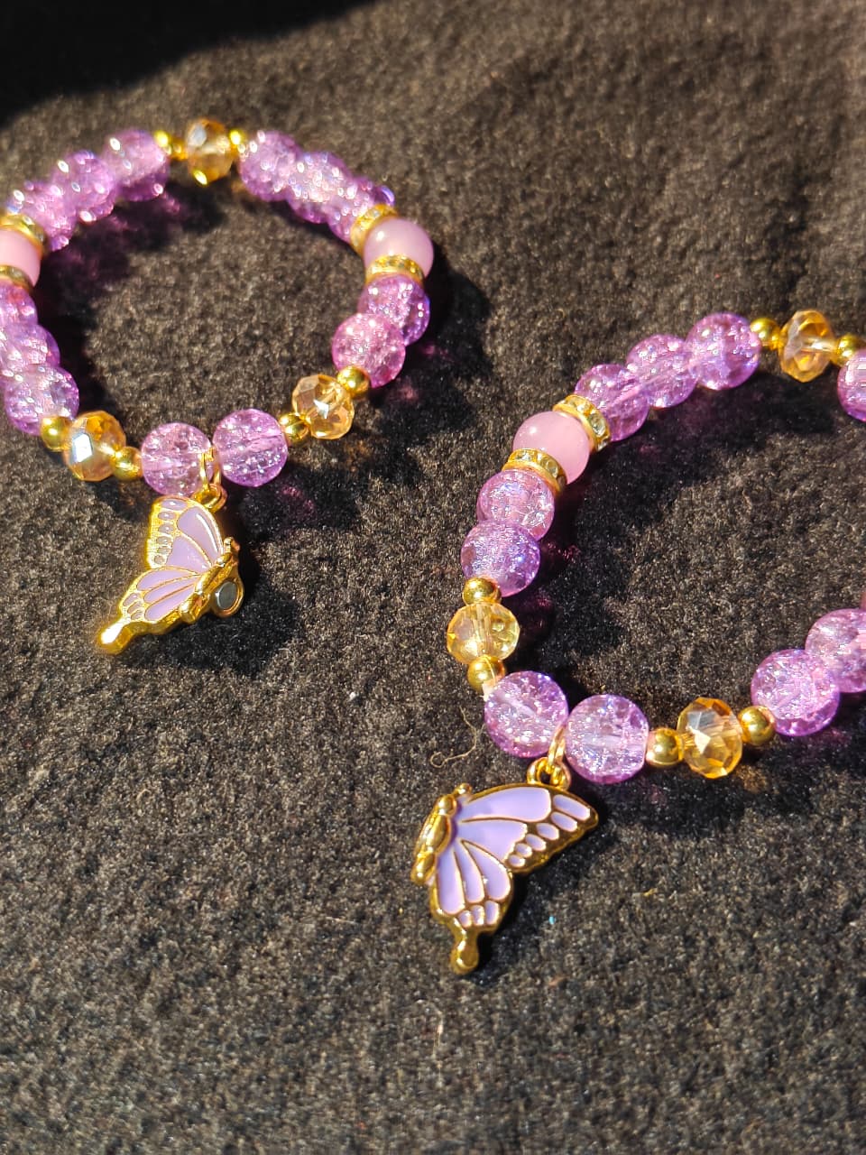 Purple Magnet Butterfly Bracelet Pair