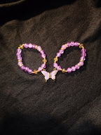 Purple Magnet Butterfly Bracelet Pair