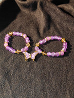 Purple Magnet Butterfly Bracelet Pair