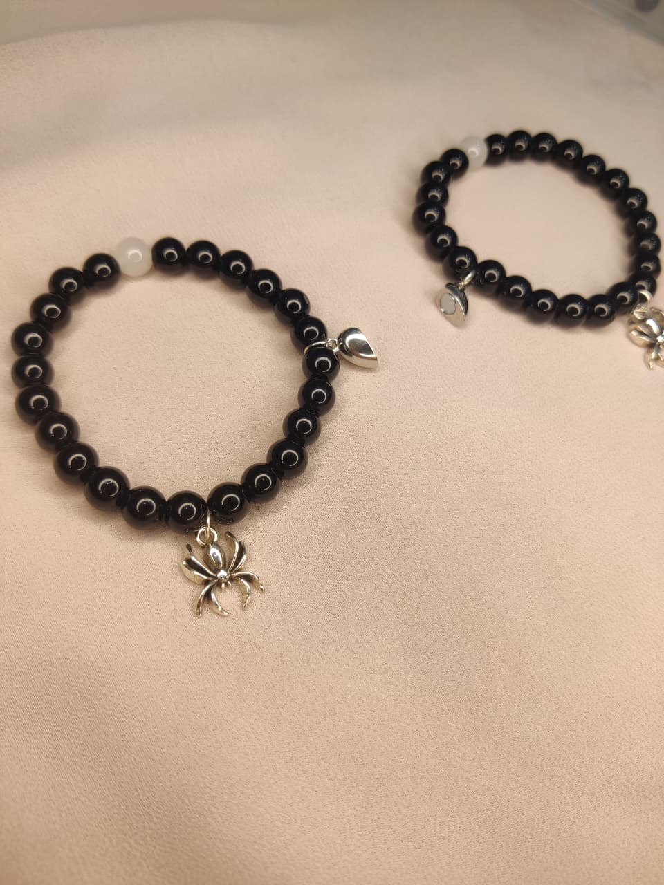 Spider Magnet Heart Pair Bracelets