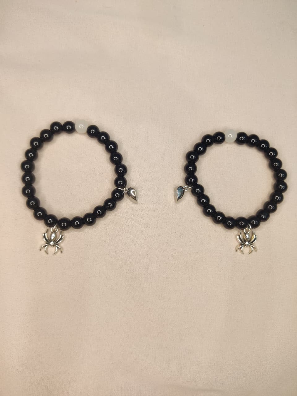 Spider Magnet Heart Pair Bracelets