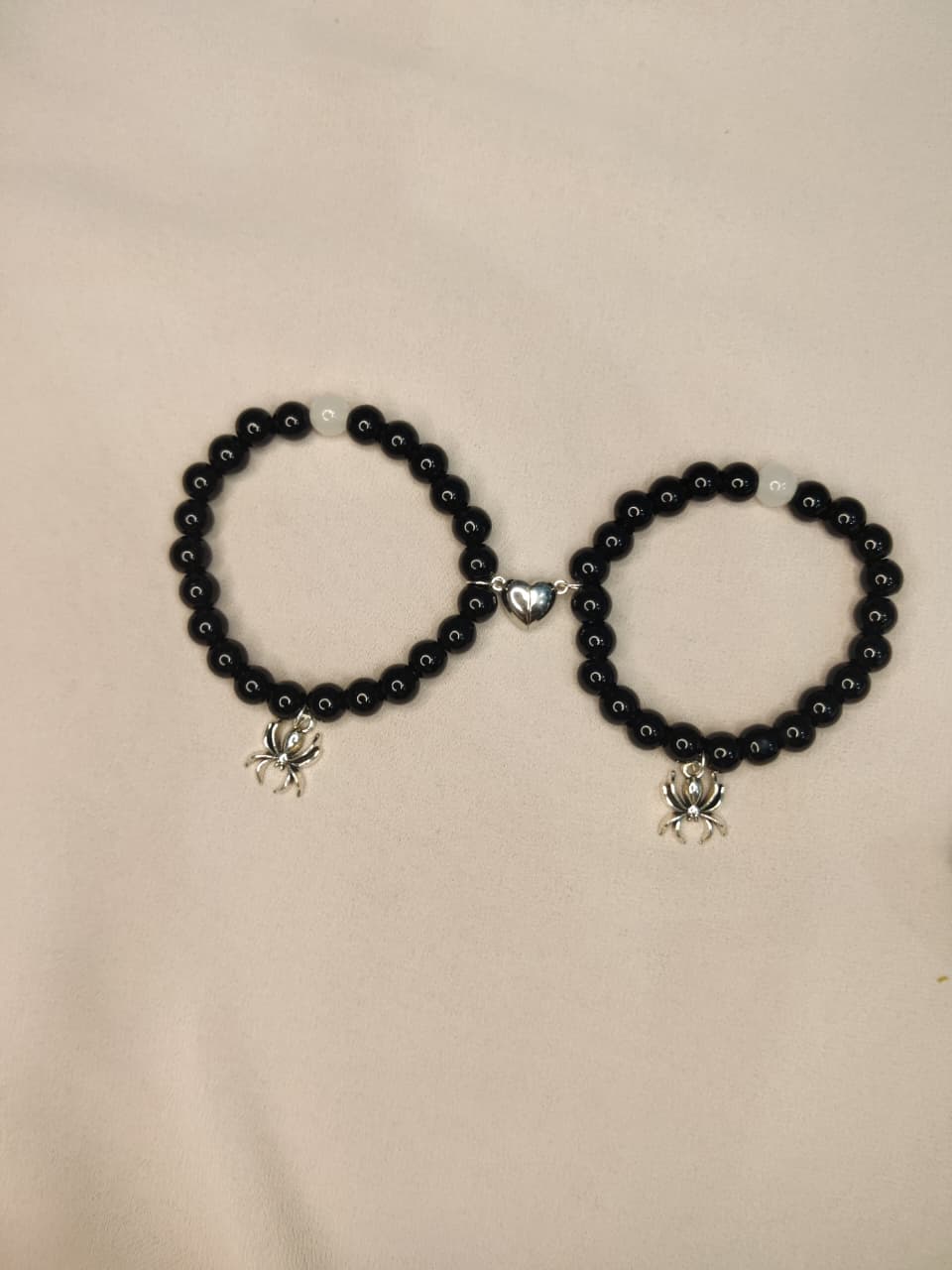 Spider Magnet Heart Pair Bracelets