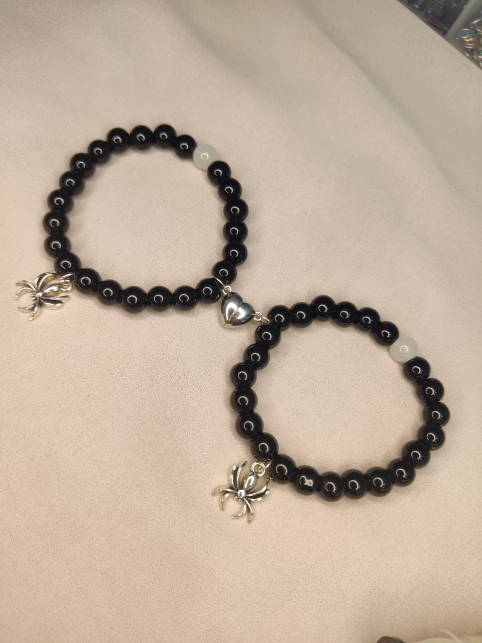 Spider Magnet Heart Pair Bracelets