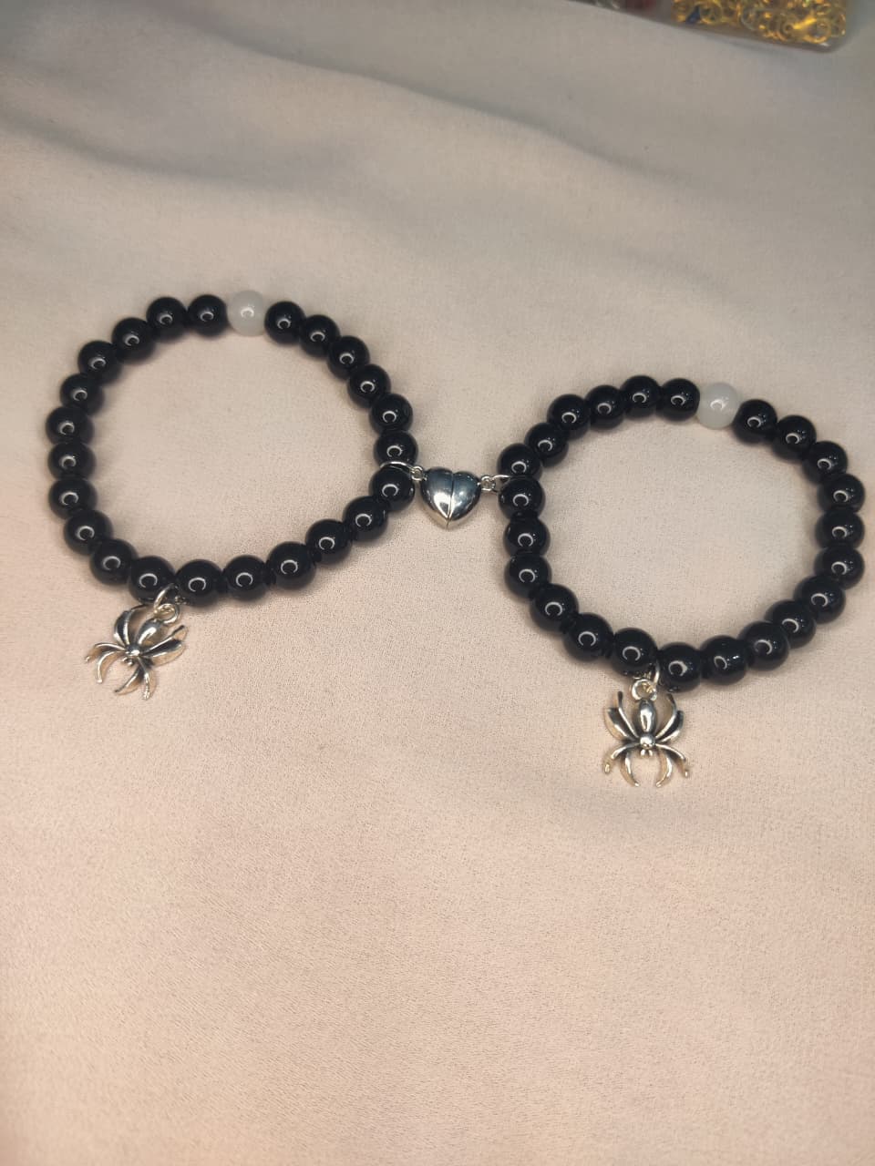 Spider Magnet Heart Pair Bracelets