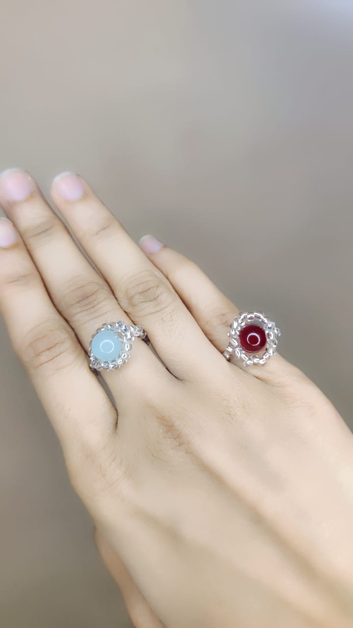 Crystal Gem Beaded Ring