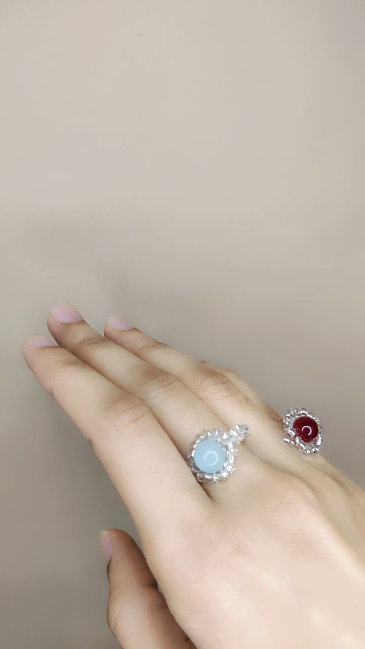 Crystal Gem Beaded Ring