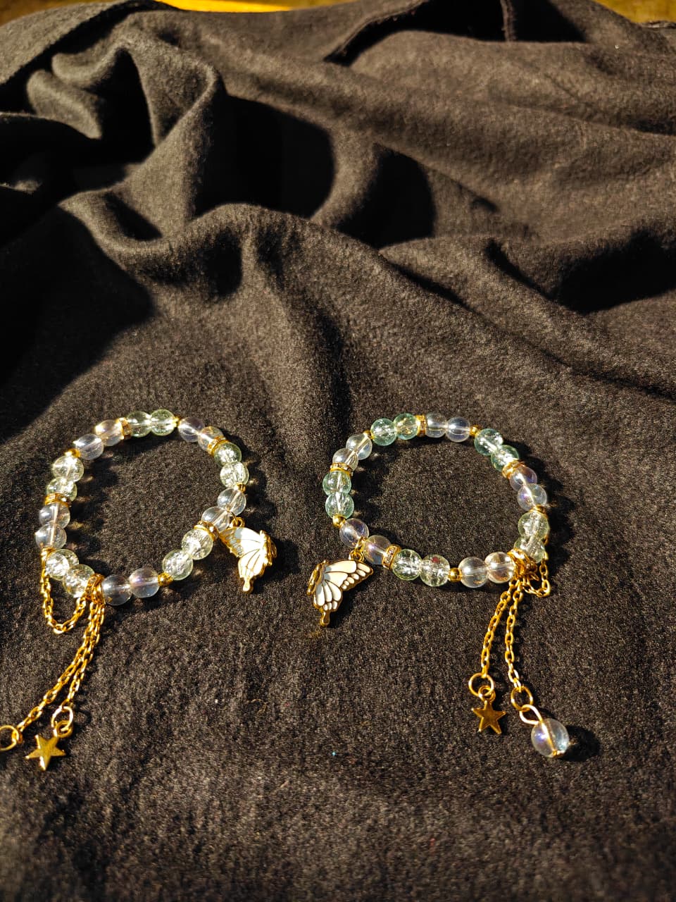 White Butterfly Magnet Bracelet Pair