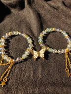 White Butterfly Magnet Bracelet Pair