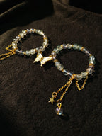 White Butterfly Magnet Bracelet Pair