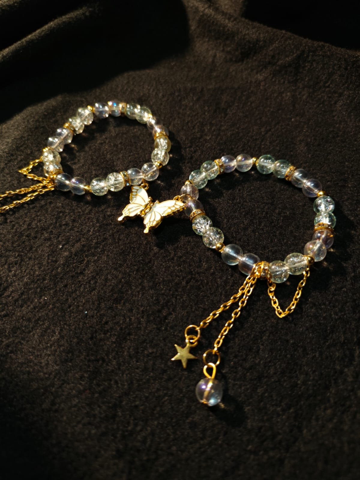 White Butterfly Magnet Bracelet Pair