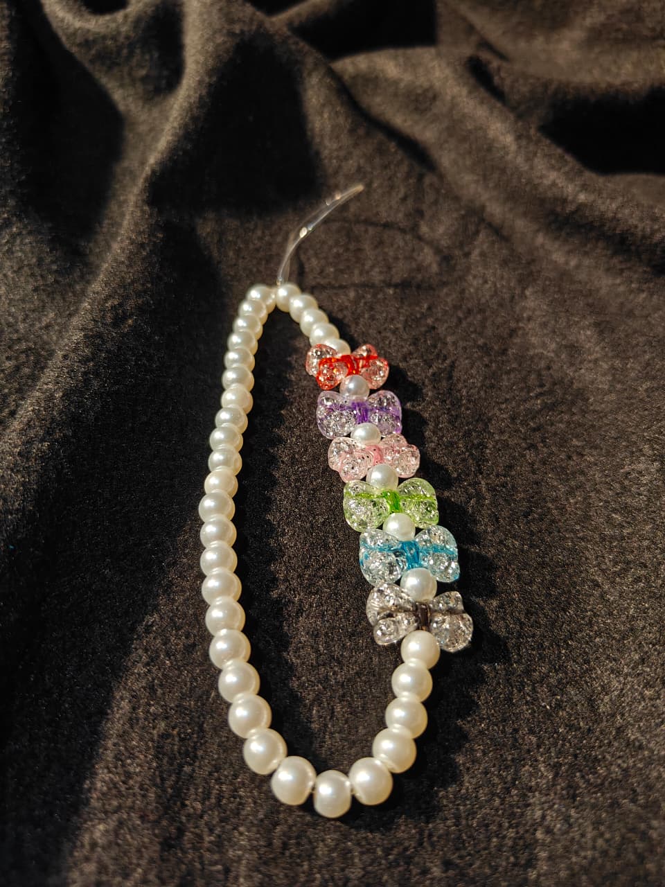 White Bow phone charm