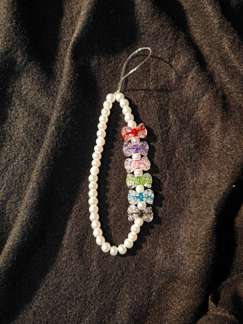 White Bow phone charm