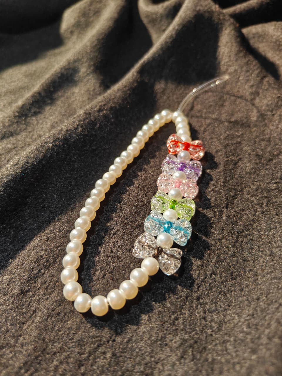 White Bow phone charm